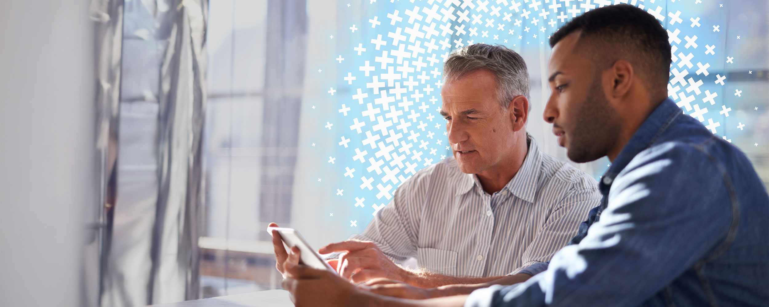 Two men do financial planning