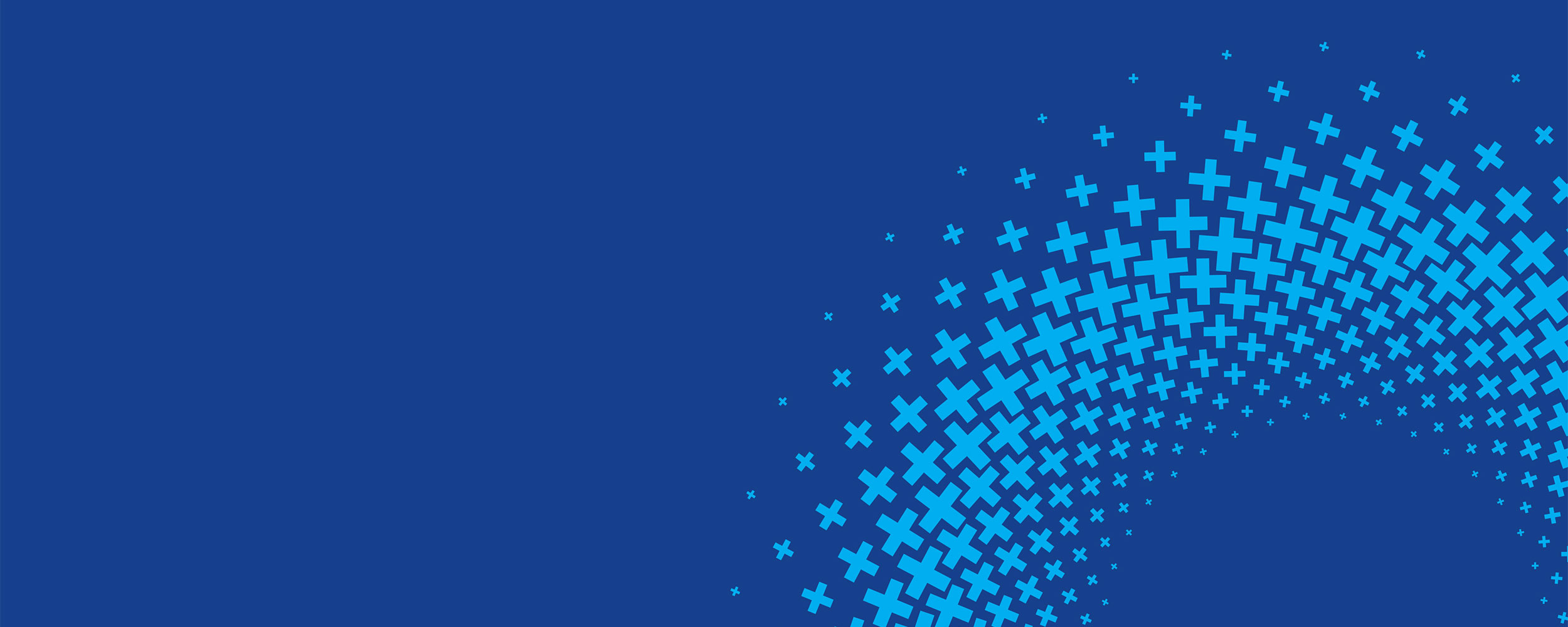 Blue background with a radial plus pattern.